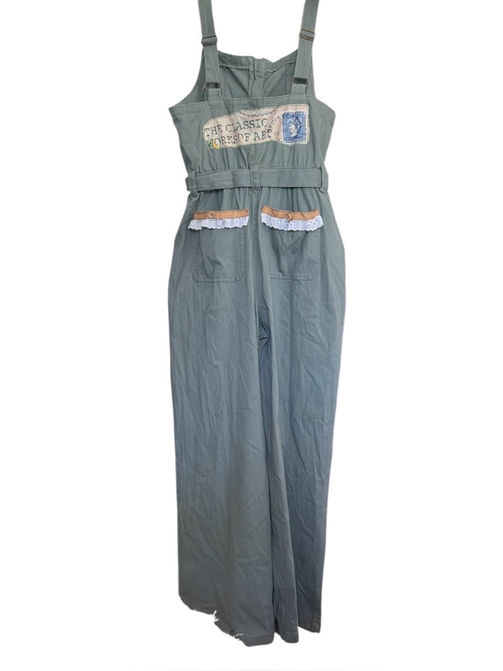 Celebrity Pink Olive Green Sunflower Print Cotton Jumpsuit - Picture 12 of 12